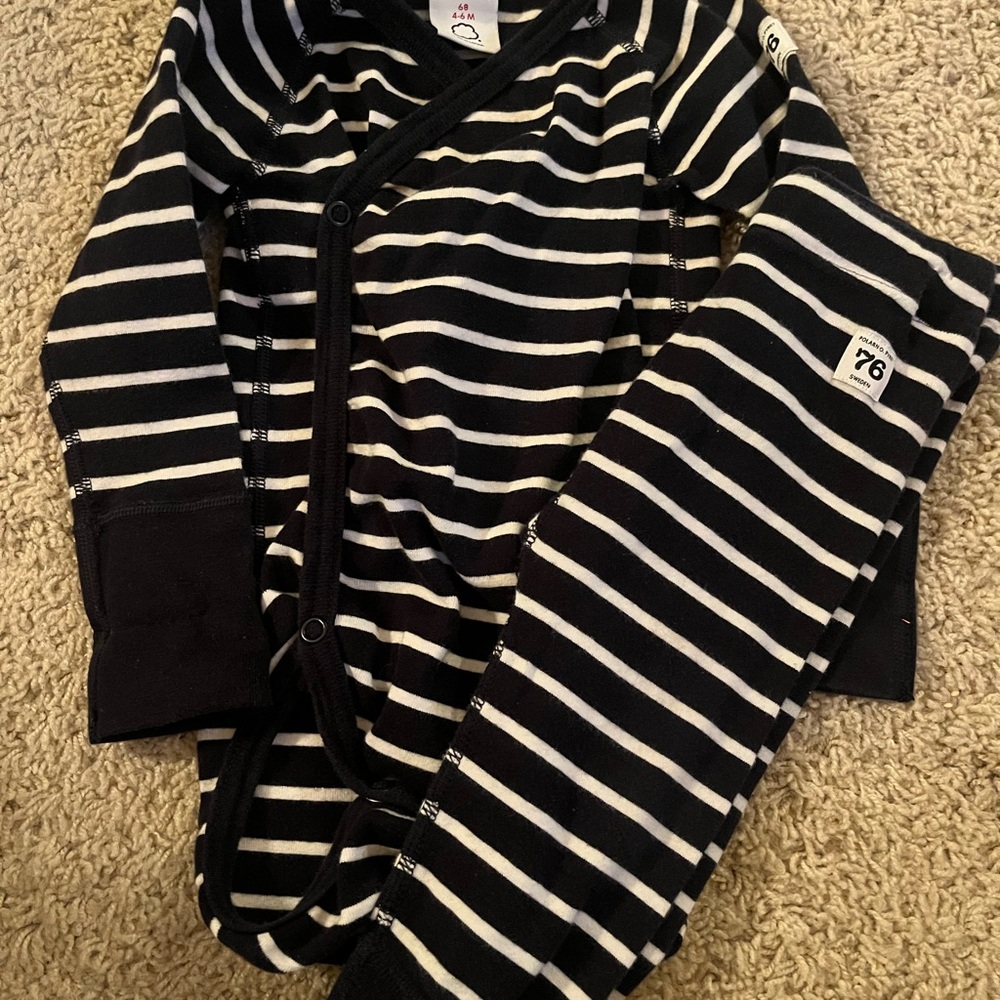 Polarn O. Pyret Baby Navy and White Striped Set 4-6M